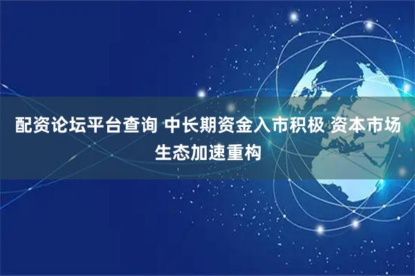 配资论坛平台查询 中长期资金入市积极 资本市场生态加速重构