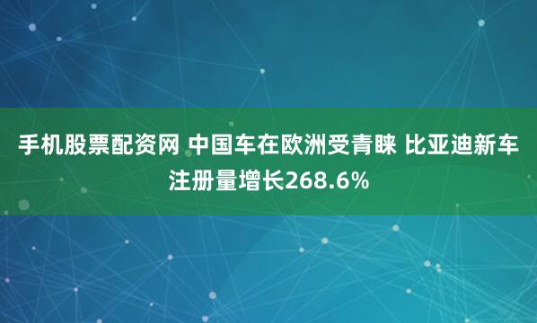 手机股票配资网 中国车在欧洲受青睐 比亚迪新车注册量增长268.6%