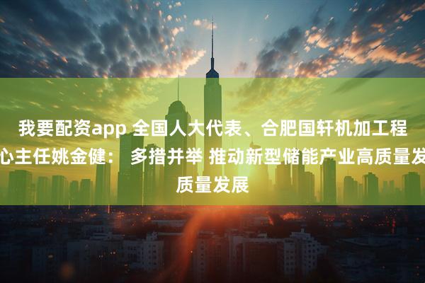 我要配资app 全国人大代表、合肥国轩机加工程中心主任姚金健： 多措并举 推动新型储能产业高质量发展