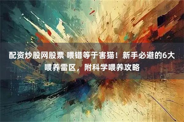 配资炒股网股票 喂错等于害猫！新手必避的6大喂养雷区，附科学喂养攻略