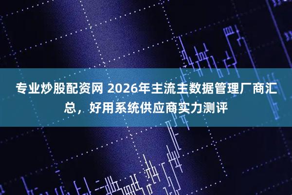 专业炒股配资网 2026年主流主数据管理厂商汇总，好用系统供应商实力测评
